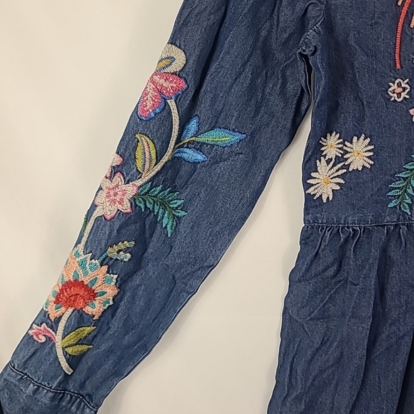 Johnny Was Malaya Denim Shirt Dress Embroidered Sz XS - Picture 5 of 9